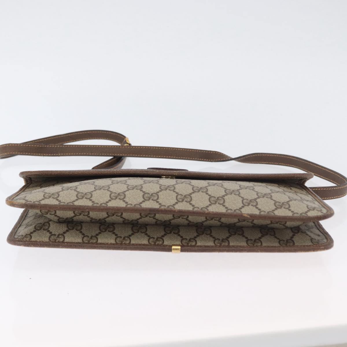 GUCCI GG Supreme Shoulder Bag PVC Beige Gold 004 904 0671 Auth BA11282
