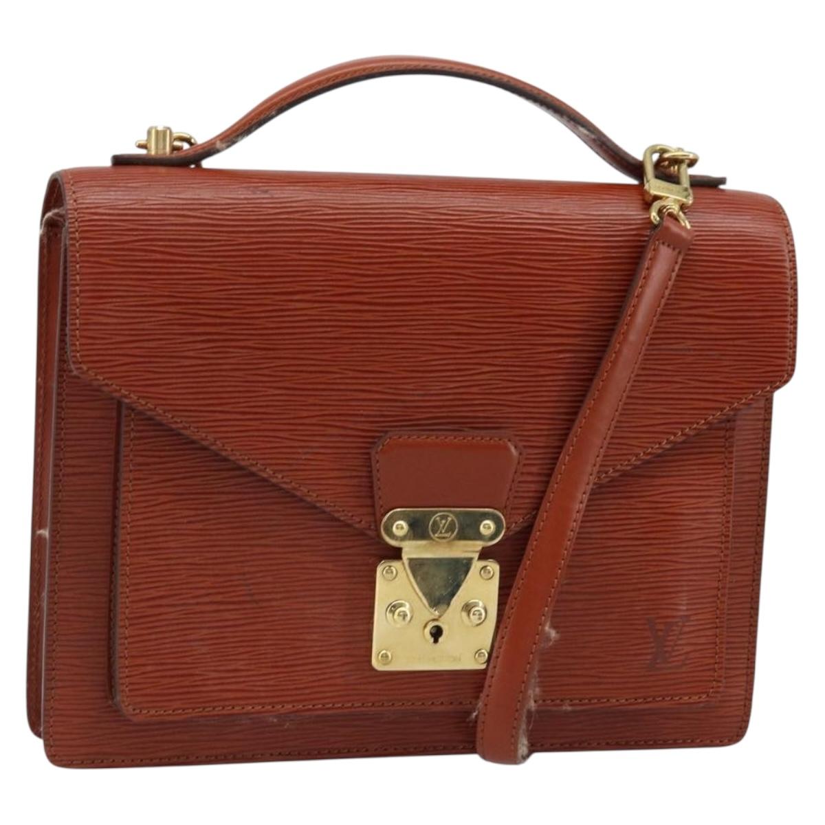 LOUIS VUITTON Epi Monceau 28 Hand Bag Brown M52123 LV Auth BA11286