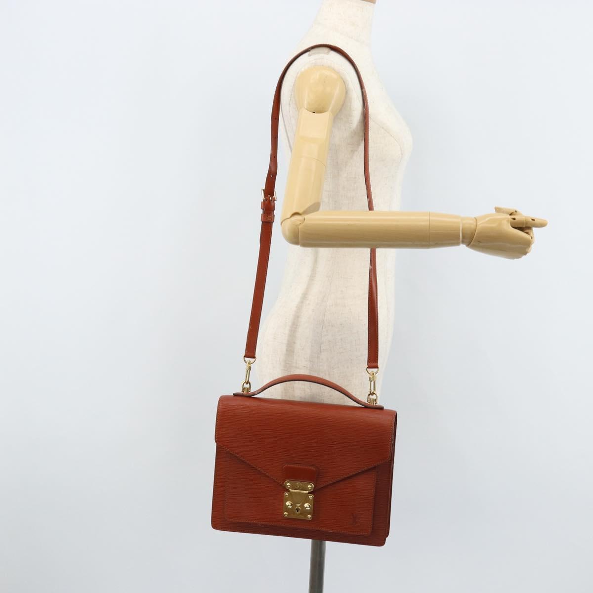 LOUIS VUITTON Epi Monceau 28 Hand Bag Brown M52123 LV Auth BA11286