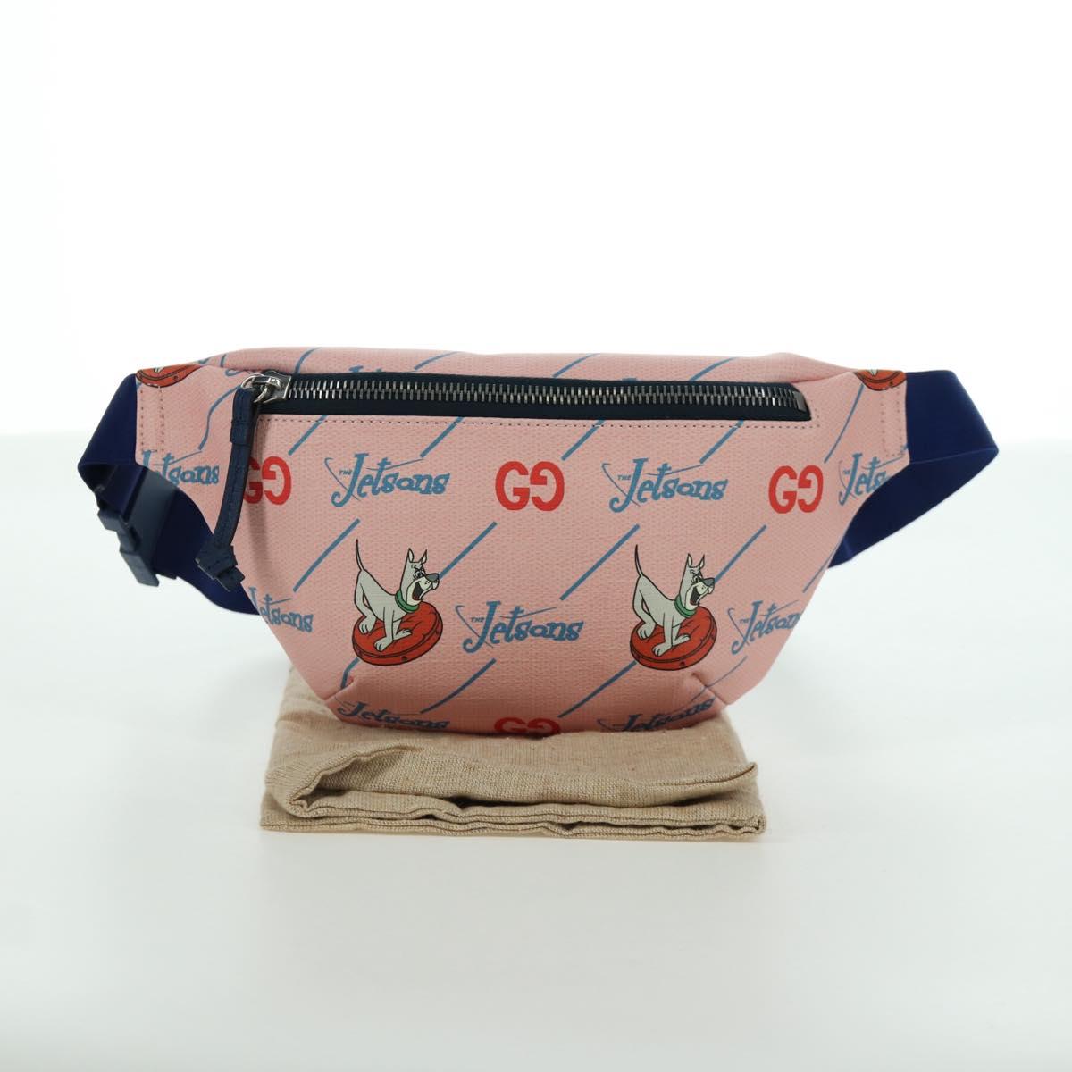 GUCCI GG Supreme Jetsons Collaboration Body Bag PVC Pink 502095 Auth BA11289V