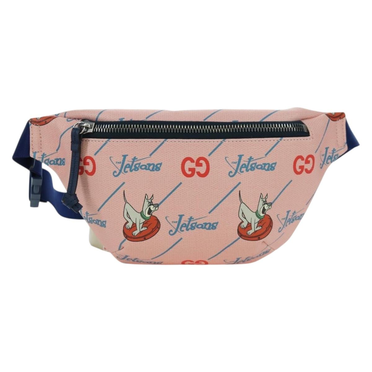 GUCCI GG Supreme Jetsons Collaboration Body Bag PVC Pink 502095 Auth BA11289V