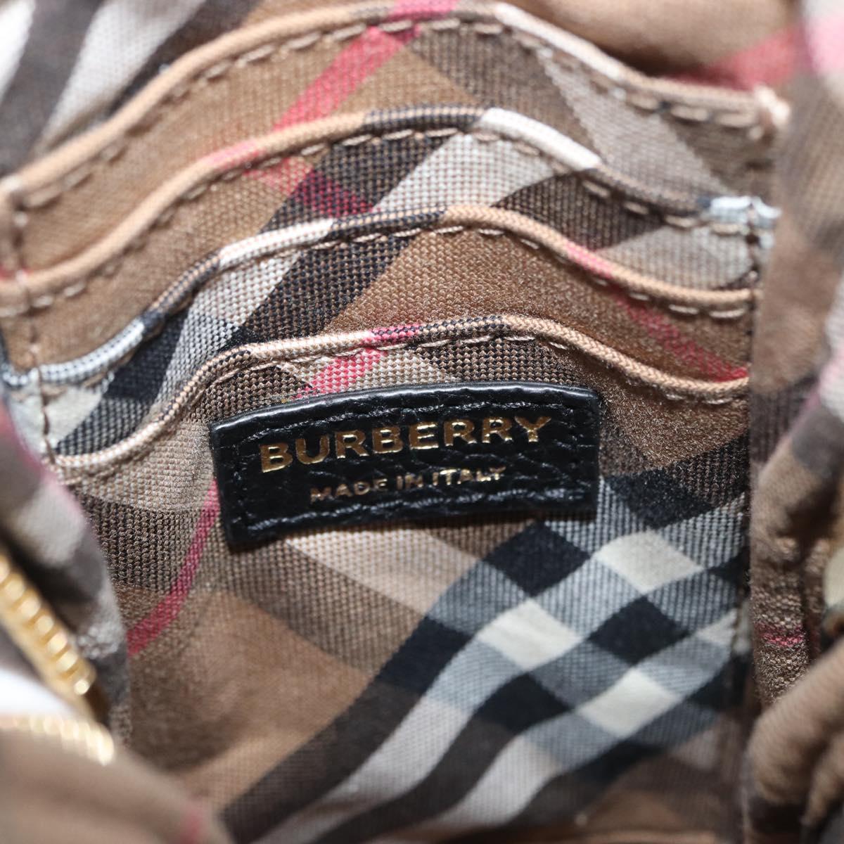 BURBERRY Phone Case Leather Black Gold Auth BA11293V