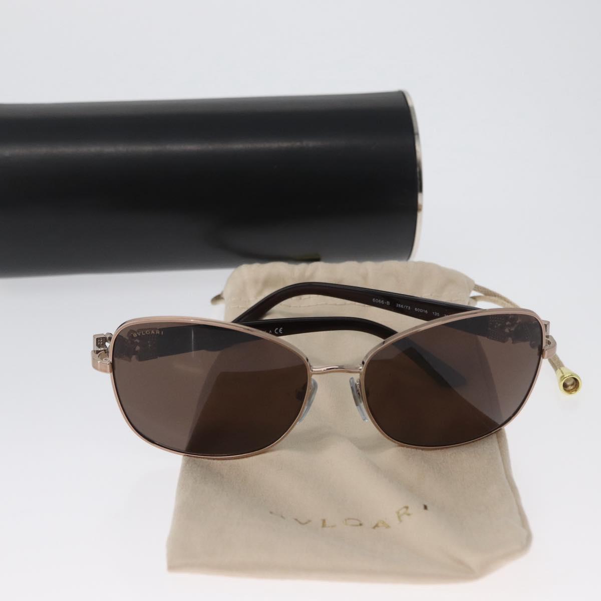 BVLGARI Sunglasses metal Brown 6066-B Auth BA11295V