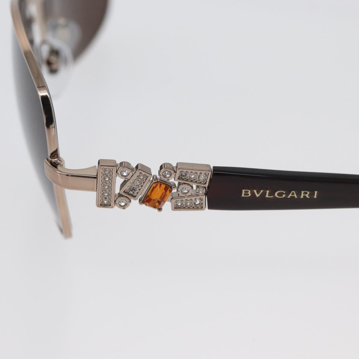BVLGARI Sunglasses metal Brown 6066-B Auth BA11295V