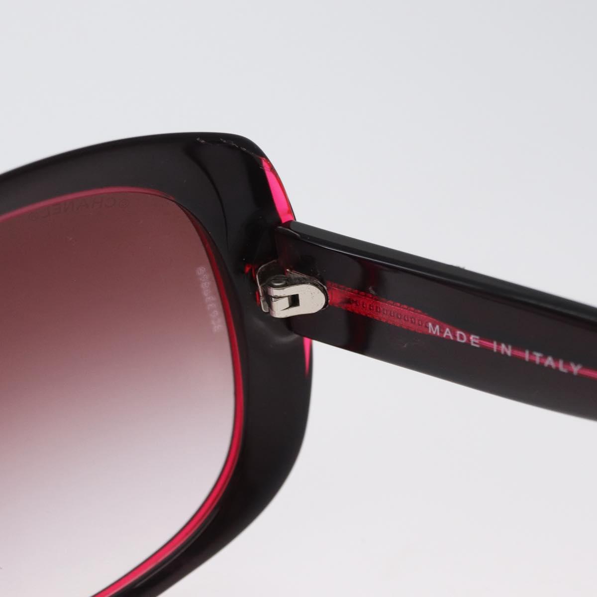CHANEL COCO Mark Sunglasses plastic Red 5183-A CC Auth BA11304