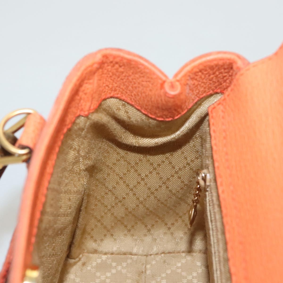 GUCCI Bamboo Hand Bag Suede 2way Orange Gold 000 123 0316 Auth BA1132