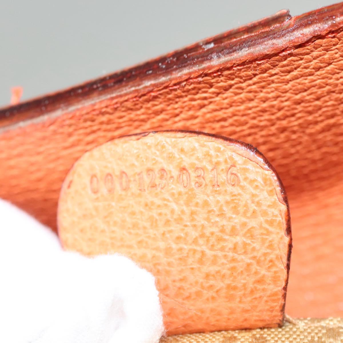 GUCCI Bamboo Hand Bag Suede 2way Orange Gold 000 123 0316 Auth BA1132