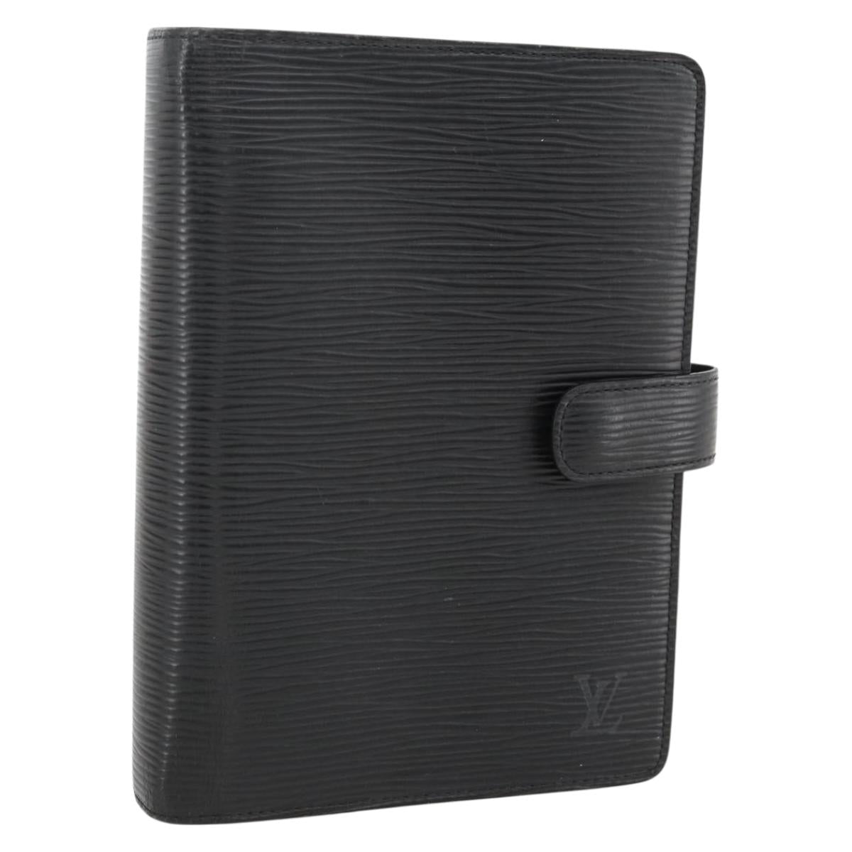 LOUIS VUITTON Epi Agenda MM Day Planner Cover Black R20042 LV Auth BA11324