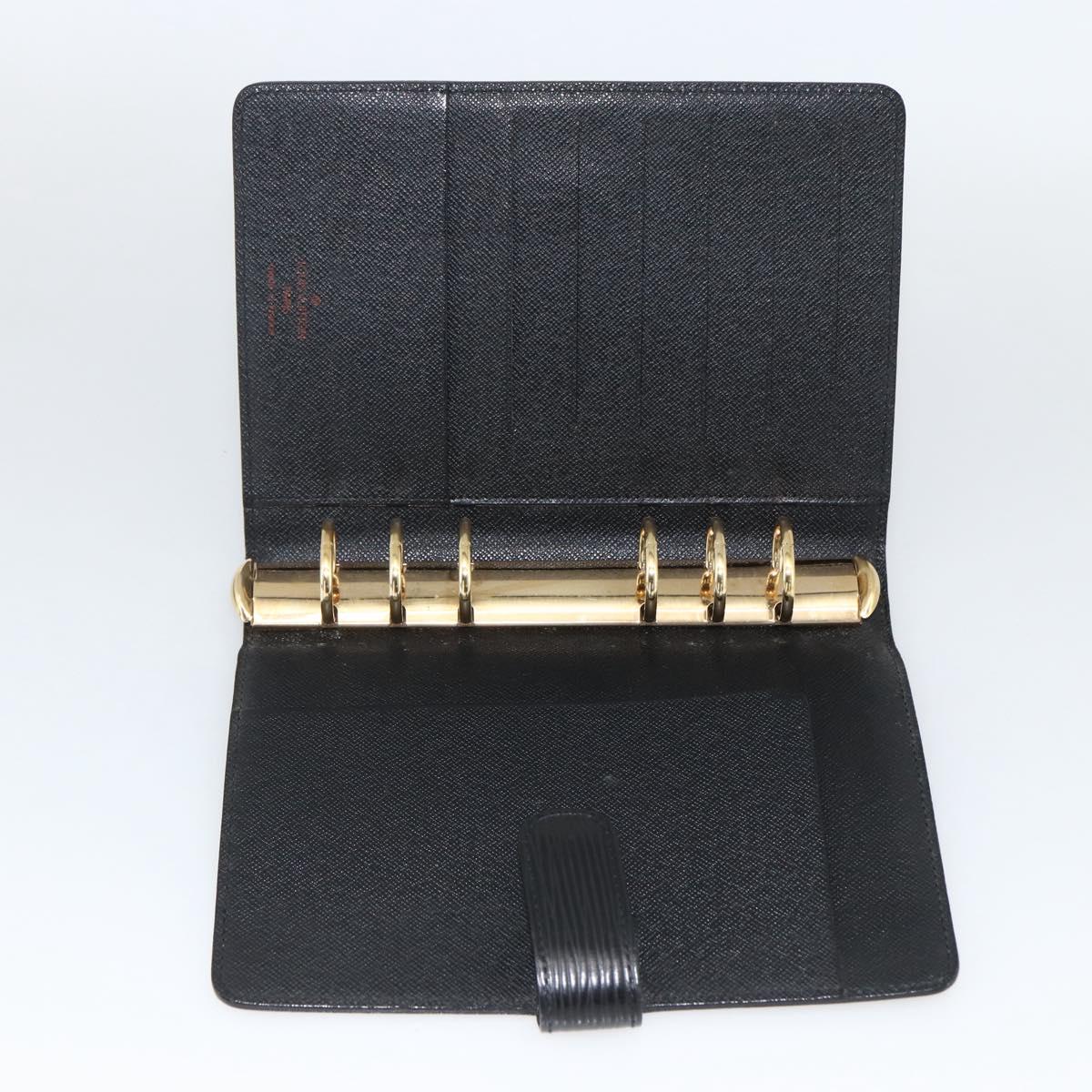 LOUIS VUITTON Epi Agenda MM Day Planner Cover Black R20042 LV Auth BA11324