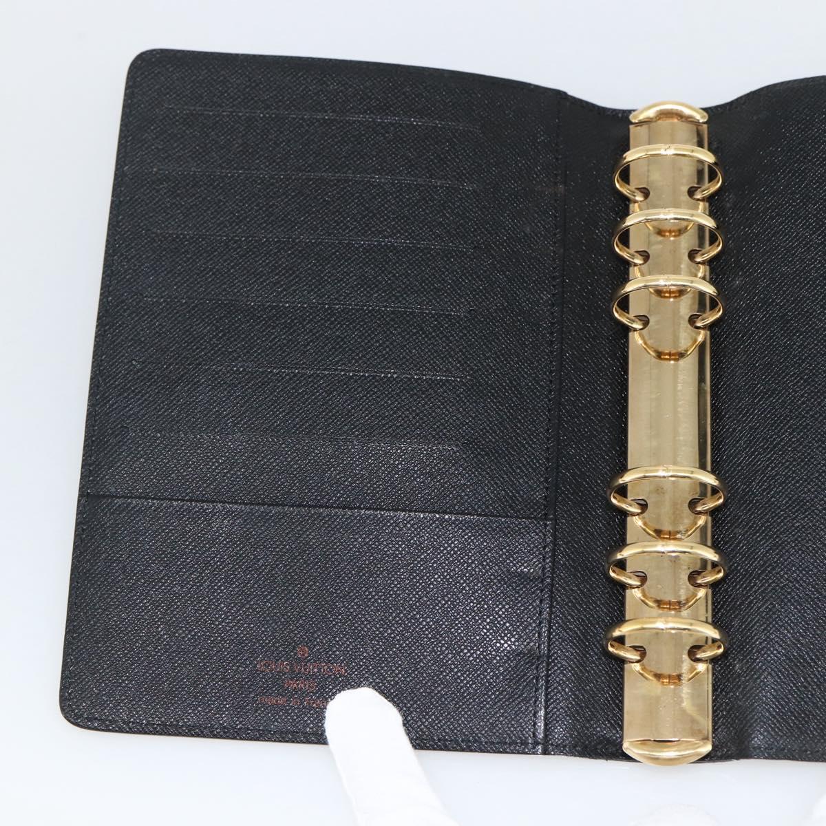 LOUIS VUITTON Epi Agenda MM Day Planner Cover Black R20042 LV Auth BA11324