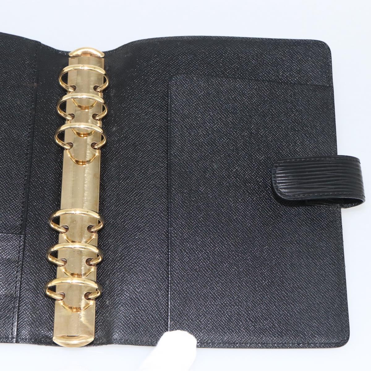 LOUIS VUITTON Epi Agenda MM Day Planner Cover Black R20042 LV Auth BA11324