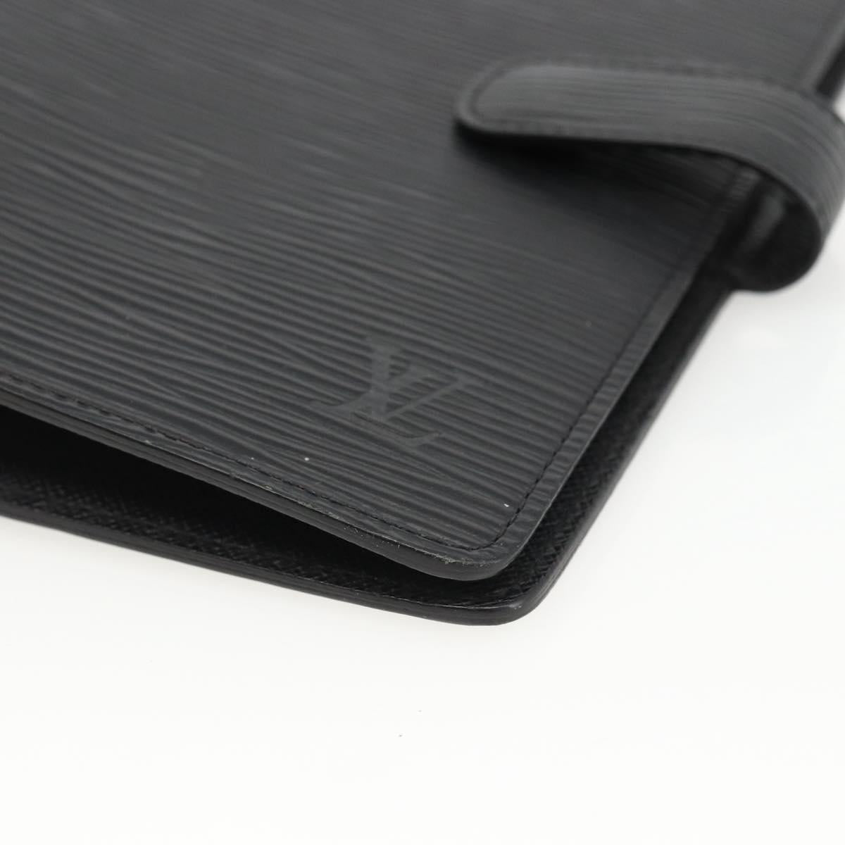 LOUIS VUITTON Epi Agenda MM Day Planner Cover Black R20042 LV Auth BA11324