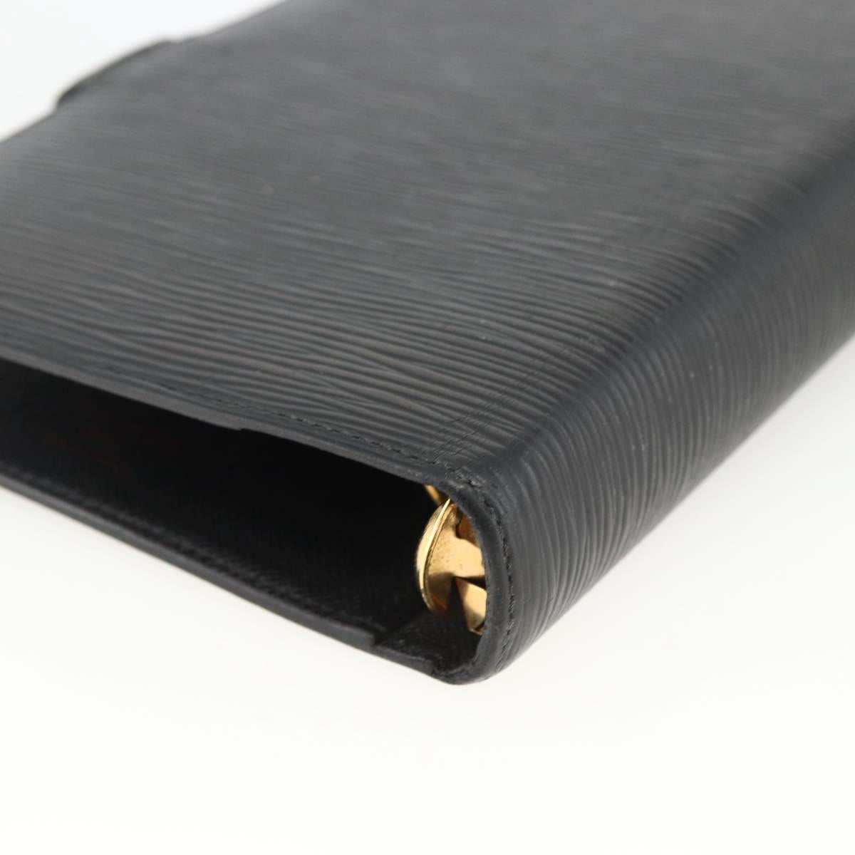 LOUIS VUITTON Epi Agenda MM Day Planner Cover Black R20042 LV Auth BA11325