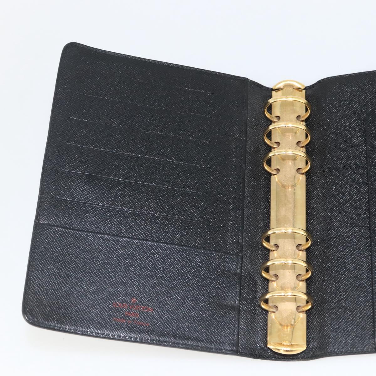 LOUIS VUITTON Epi Agenda MM Day Planner Cover Black R20042 LV Auth BA11325