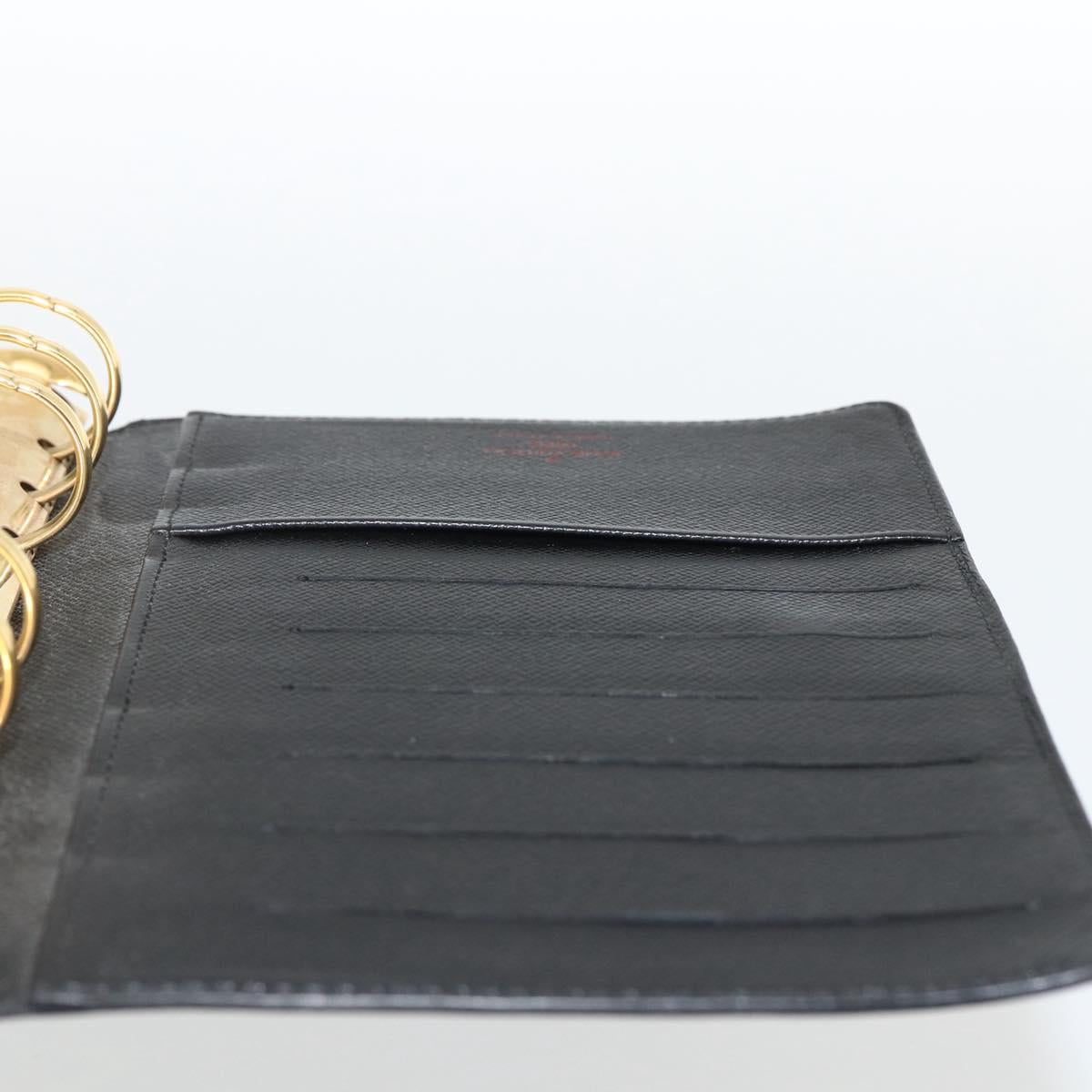 LOUIS VUITTON Epi Agenda MM Day Planner Cover Black R20042 LV Auth BA11325