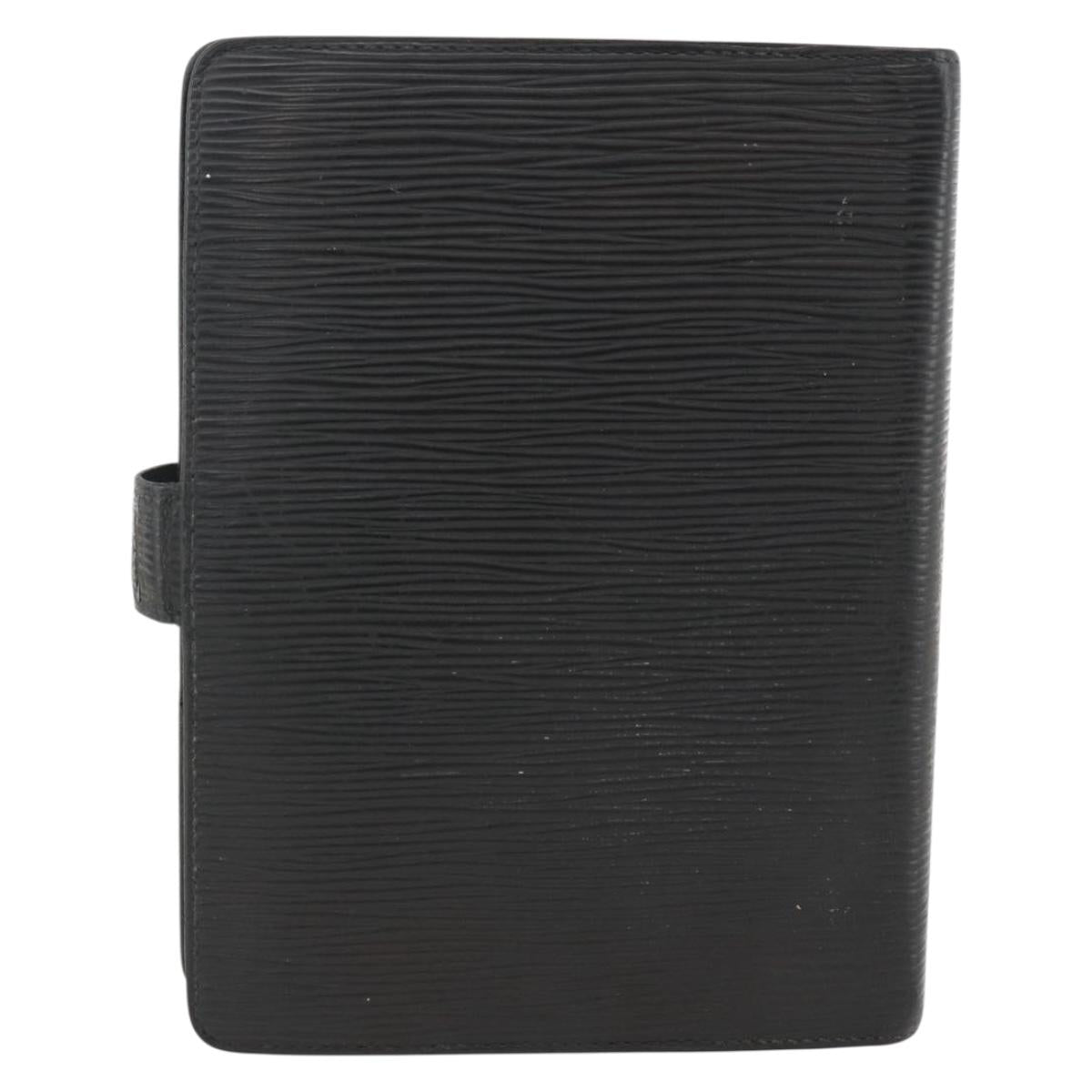 LOUIS VUITTON Epi Agenda MM Day Planner Cover Black R20042 LV Auth BA11325