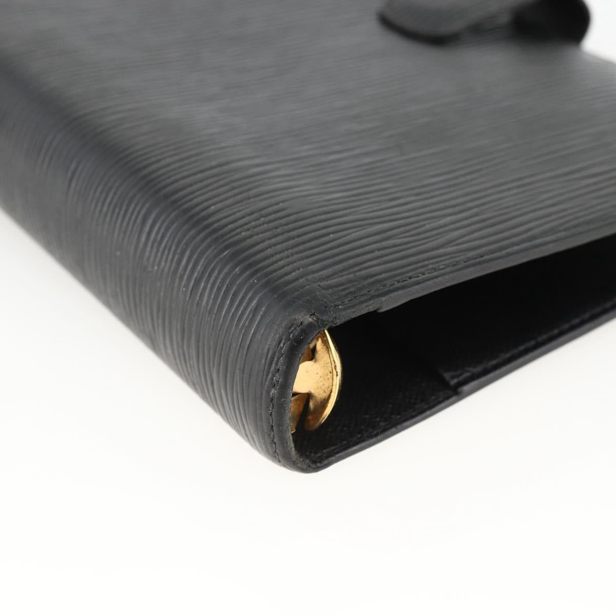 LOUIS VUITTON Epi Agenda MM Day Planner Cover Black R20042 LV Auth BA11325