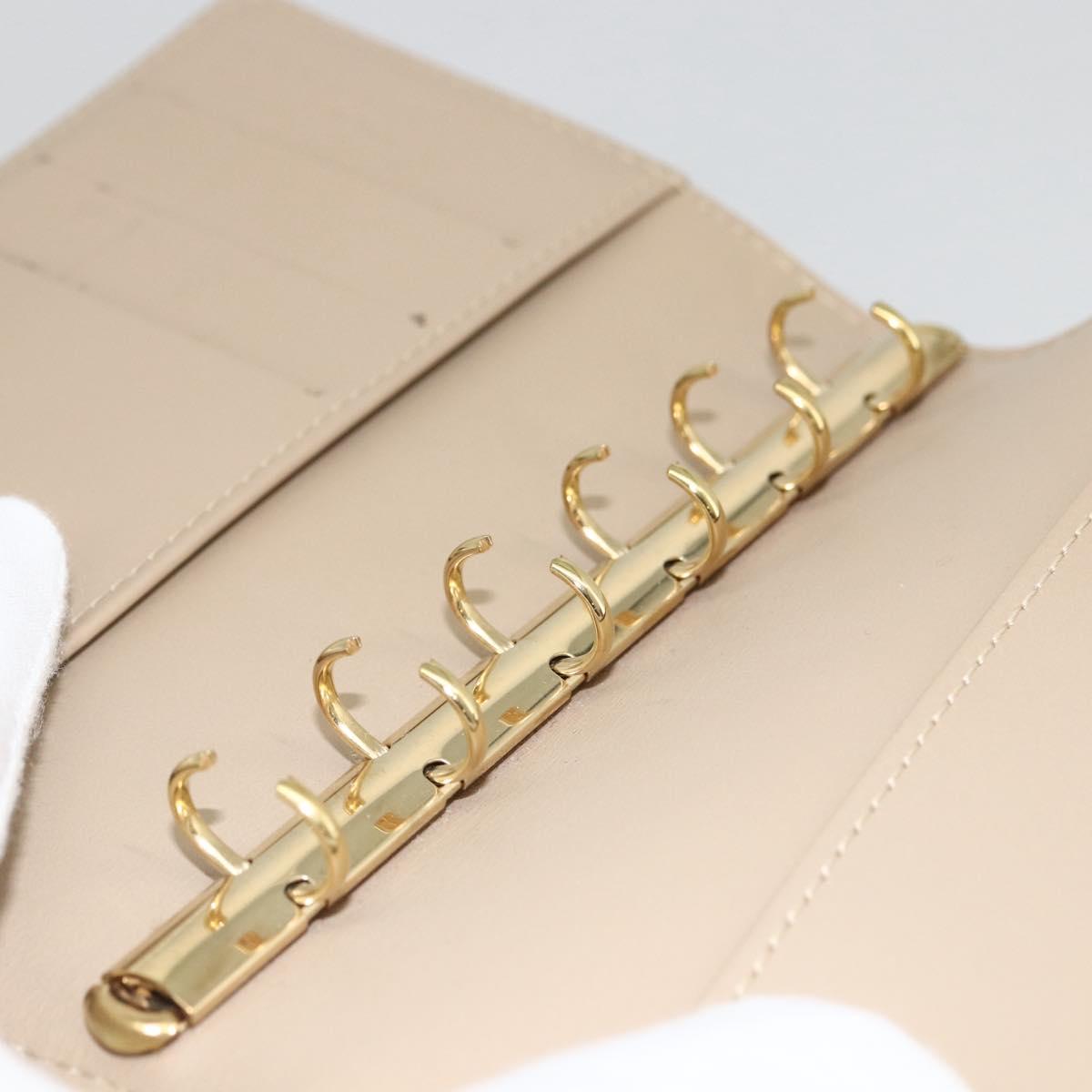 LOUIS VUITTON Vernis Agenda PM Day Planner Cover Beige R21001 LV Auth BA11326