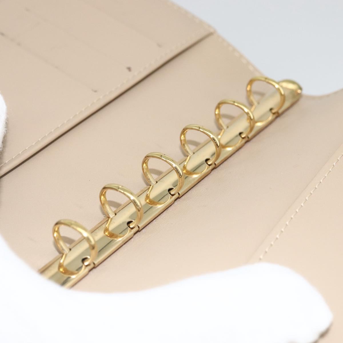 LOUIS VUITTON Vernis Agenda PM Day Planner Cover Beige R21001 LV Auth BA11326