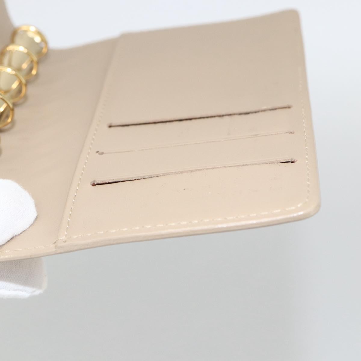 LOUIS VUITTON Vernis Agenda PM Day Planner Cover Beige R21001 LV Auth BA11326