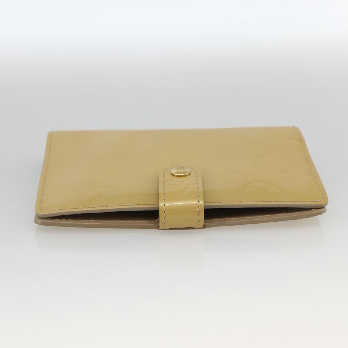 LOUIS VUITTON Vernis Agenda PM Day Planner Cover Beige R21001 LV Auth BA11326