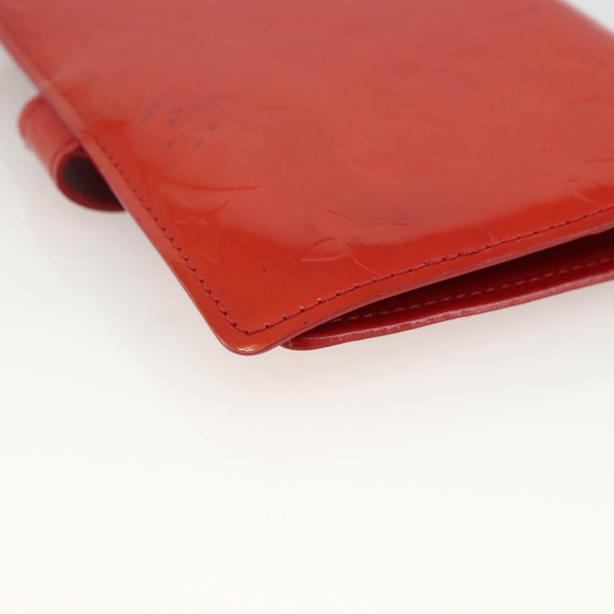 LOUIS VUITTON Vernis Agenda PM Day Planner Cover Rouge R21003 LV Auth BA11327