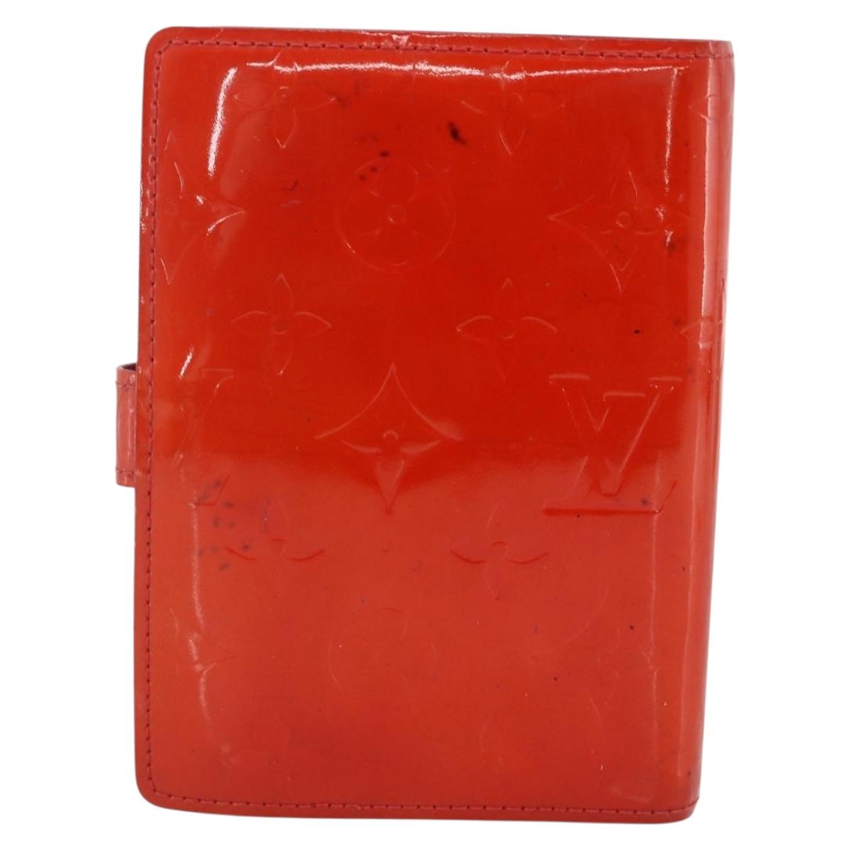 LOUIS VUITTON Vernis Agenda PM Day Planner Cover Rouge R21003 LV Auth BA11327