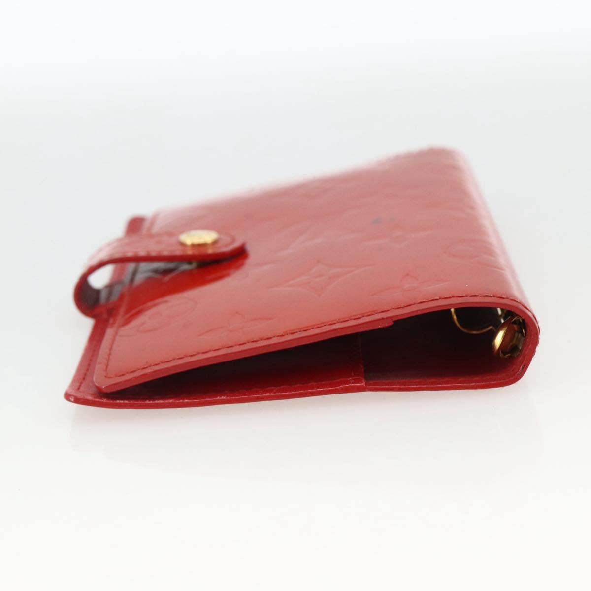 LOUIS VUITTON Vernis Agenda PM Day Planner Cover Rouge R21003 LV Auth BA11327