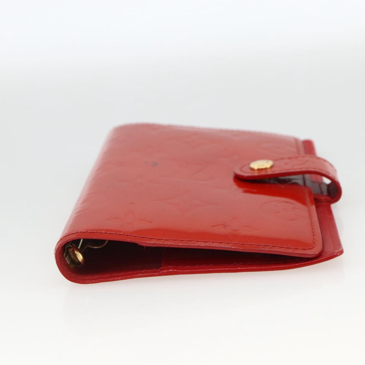 LOUIS VUITTON Vernis Agenda PM Day Planner Cover Rouge R21003 LV Auth BA11327