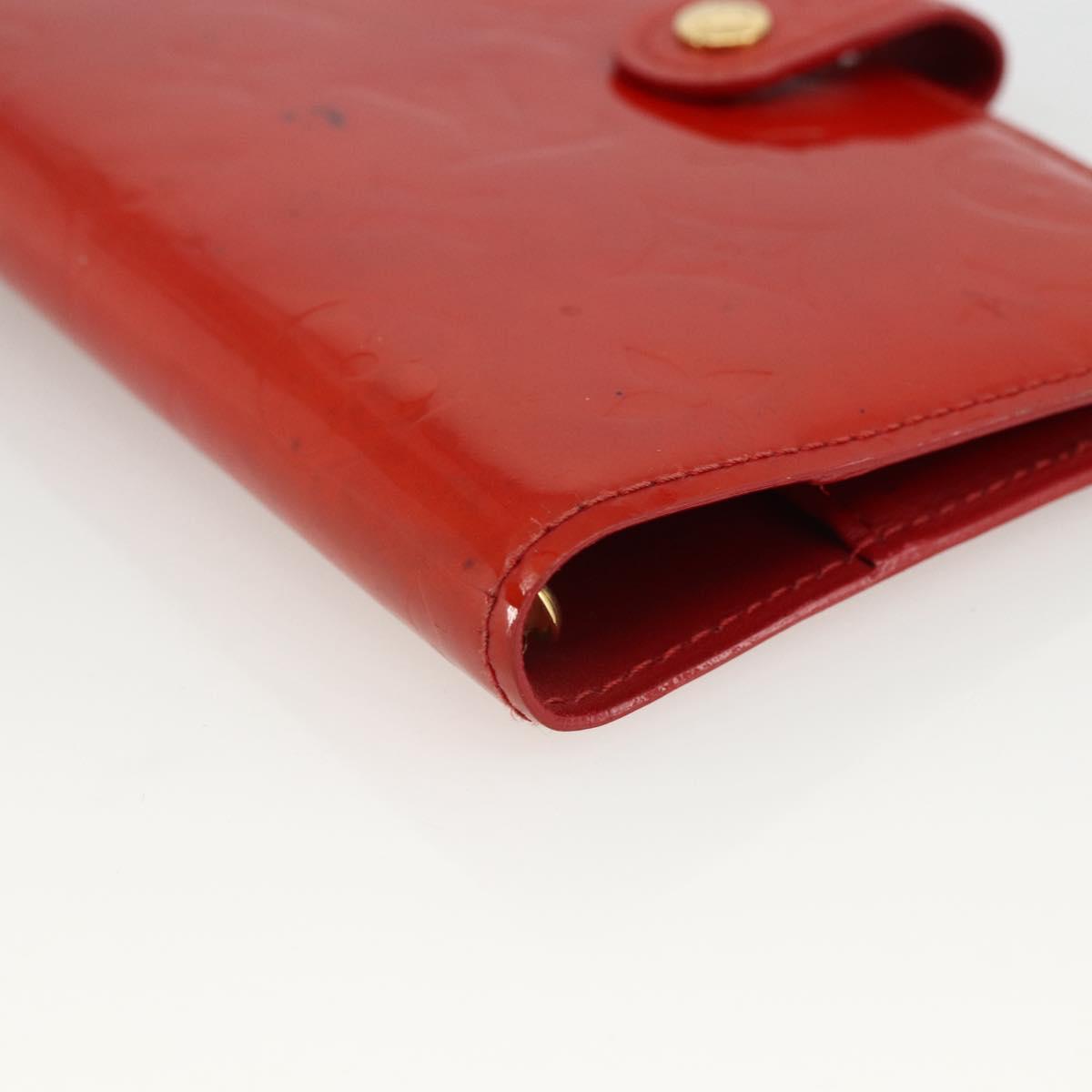 LOUIS VUITTON Vernis Agenda PM Day Planner Cover Rouge R21003 LV Auth BA11327