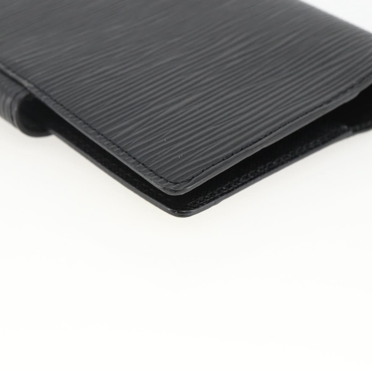 LOUIS VUITTON Epi Agenda PM Day Planner Cover Black R20092 LV Auth BA11328
