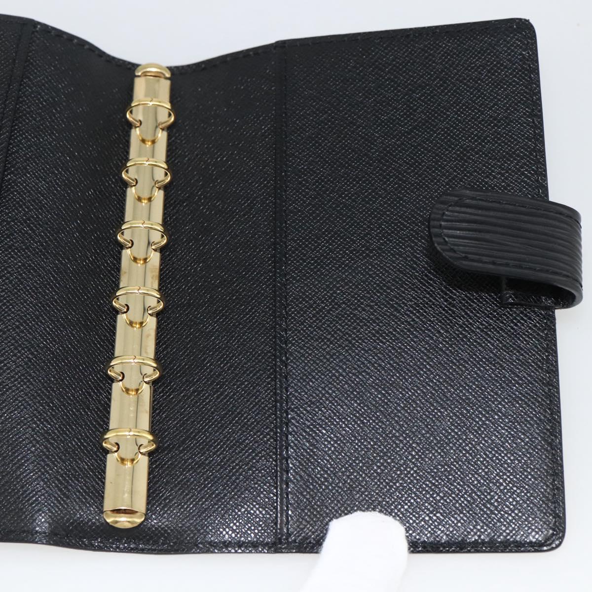 LOUIS VUITTON Epi Agenda PM Day Planner Cover Black R20092 LV Auth BA11328