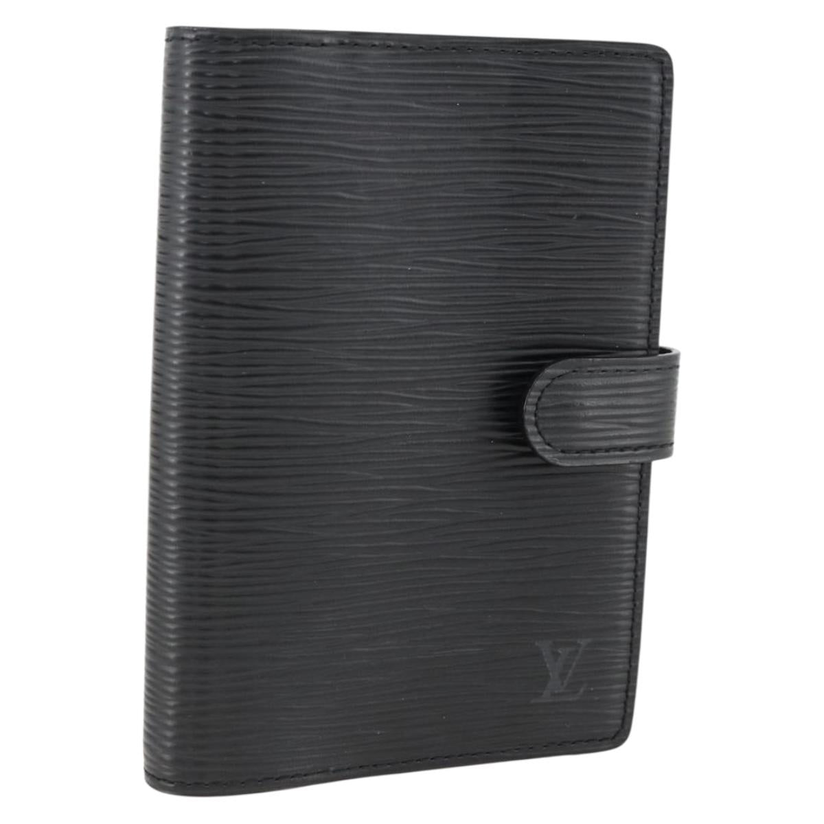 LOUIS VUITTON Epi Agenda PM Day Planner Cover Black R20092 LV Auth BA11328