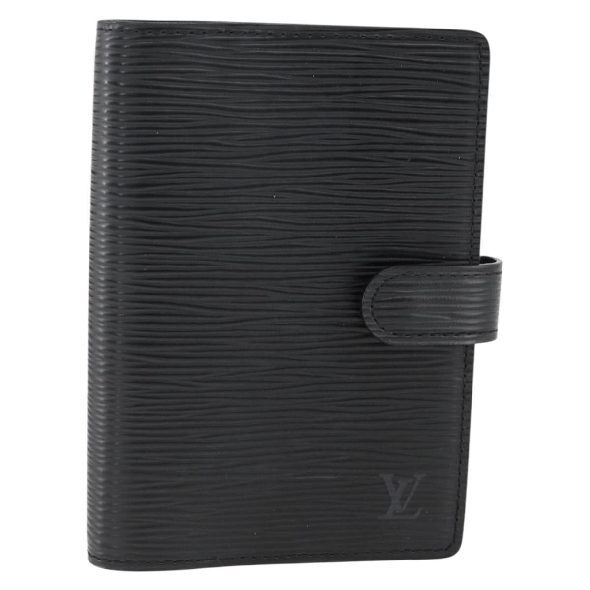 LOUIS VUITTON Epi Agenda PM Day Planner Cover Black R20092 LV Auth BA11328