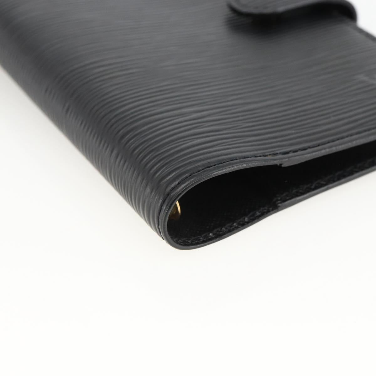 LOUIS VUITTON Epi Agenda PM Day Planner Cover Black R20092 LV Auth BA11328