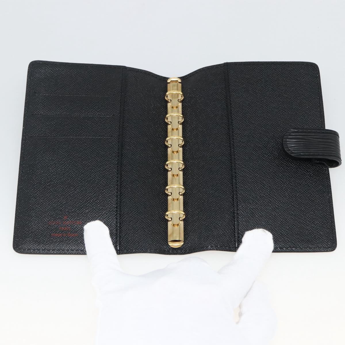 LOUIS VUITTON Epi Agenda PM Day Planner Cover Black R20092 LV Auth BA11329