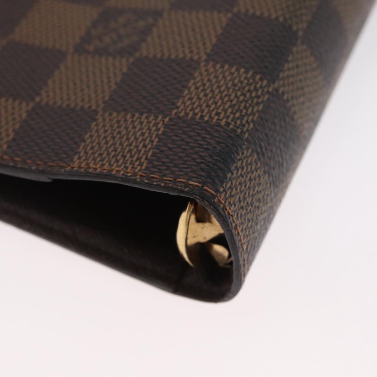 LOUIS VUITTON Damier Ebene Agenda MM Day Planner Cover R20240 LV Auth BA11331
