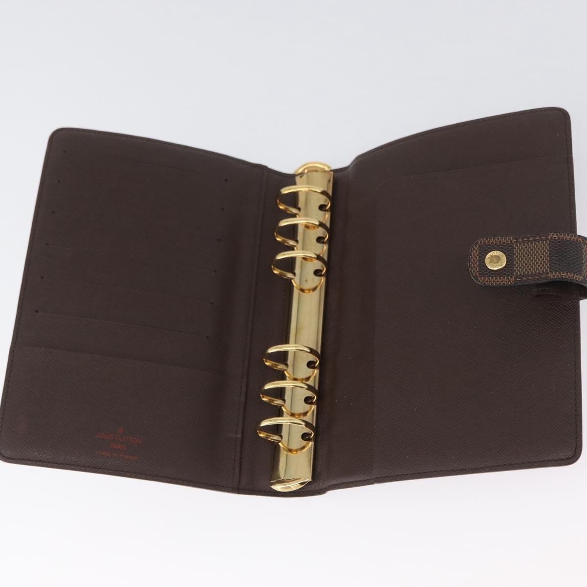 LOUIS VUITTON Damier Ebene Agenda MM Day Planner Cover R20240 LV Auth BA11331