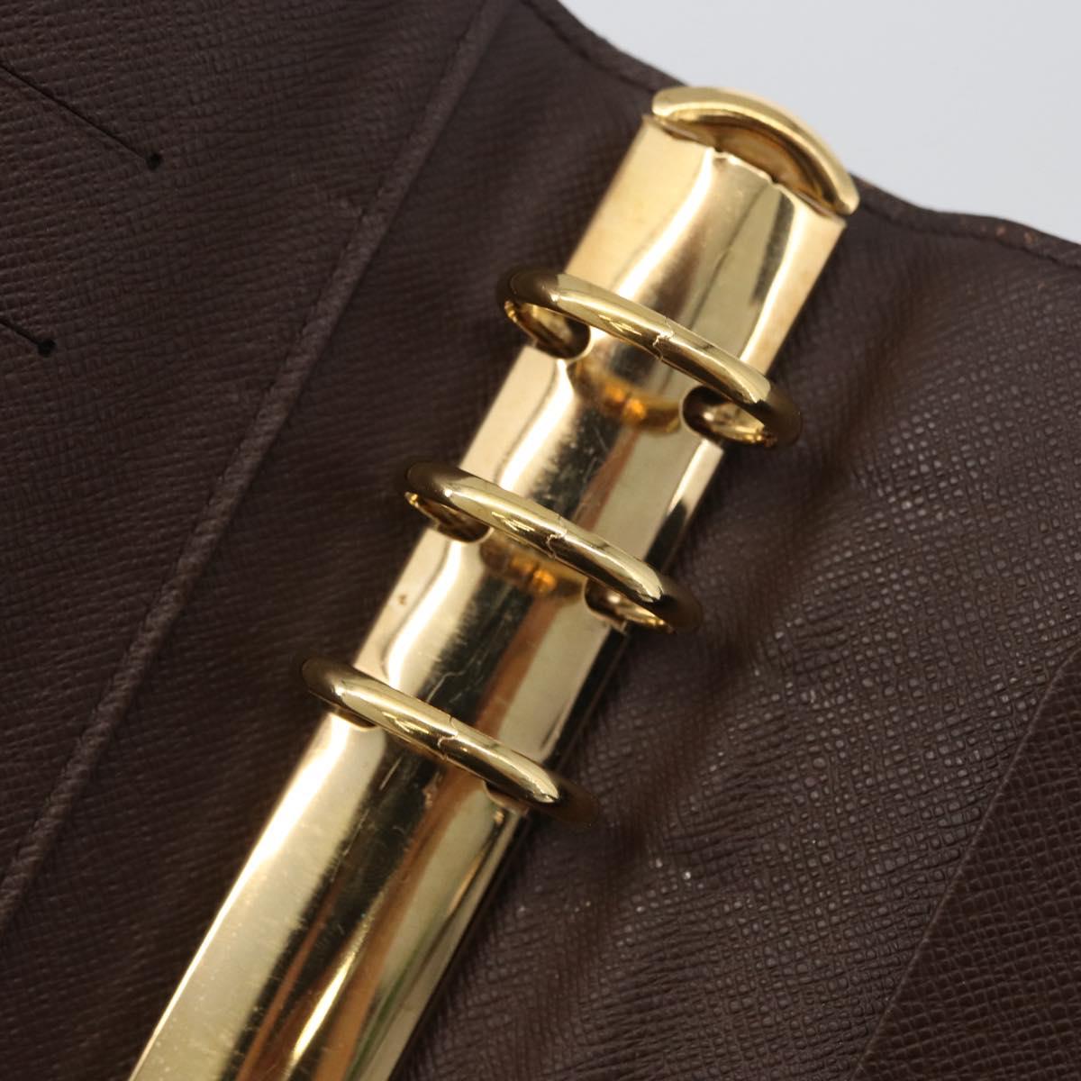 LOUIS VUITTON Damier Ebene Agenda MM Day Planner Cover R20240 LV Auth BA11331