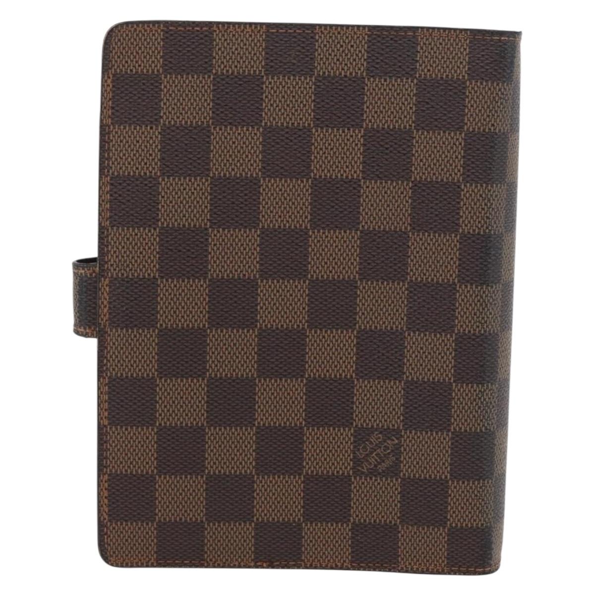 LOUIS VUITTON Damier Ebene Agenda MM Day Planner Cover R20240 LV Auth BA11331