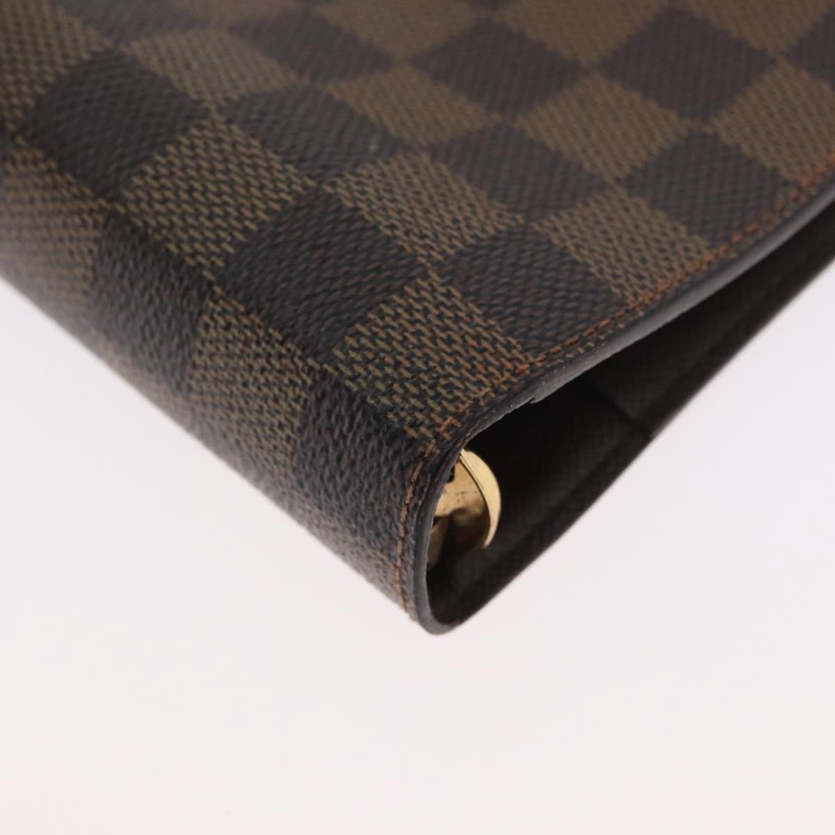 LOUIS VUITTON Damier Ebene Agenda MM Day Planner Cover R20240 LV Auth BA11331