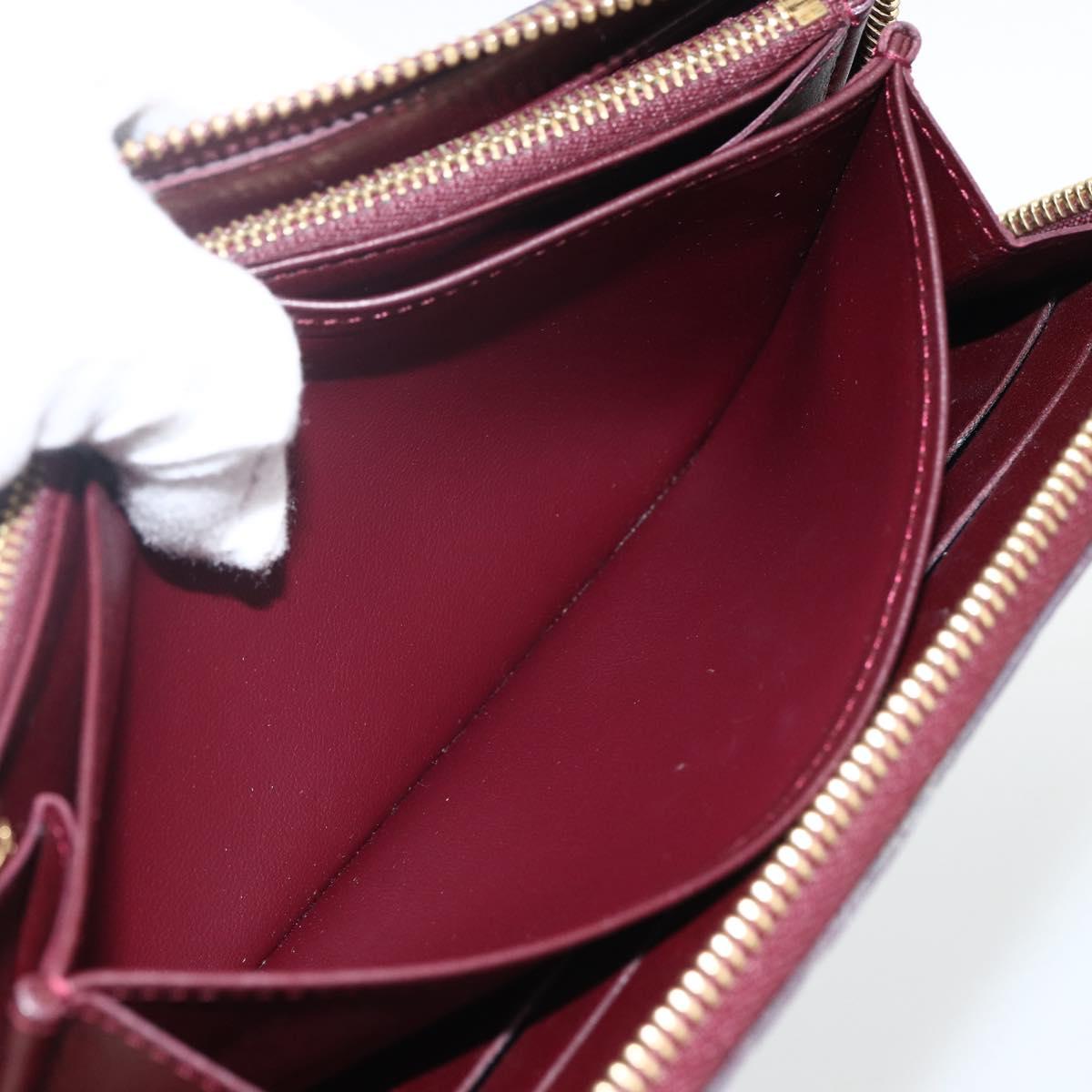 LOUIS VUITTON Monogram Vernis Zippy Long Wallet Rouge Favist M91536 Auth BA11335