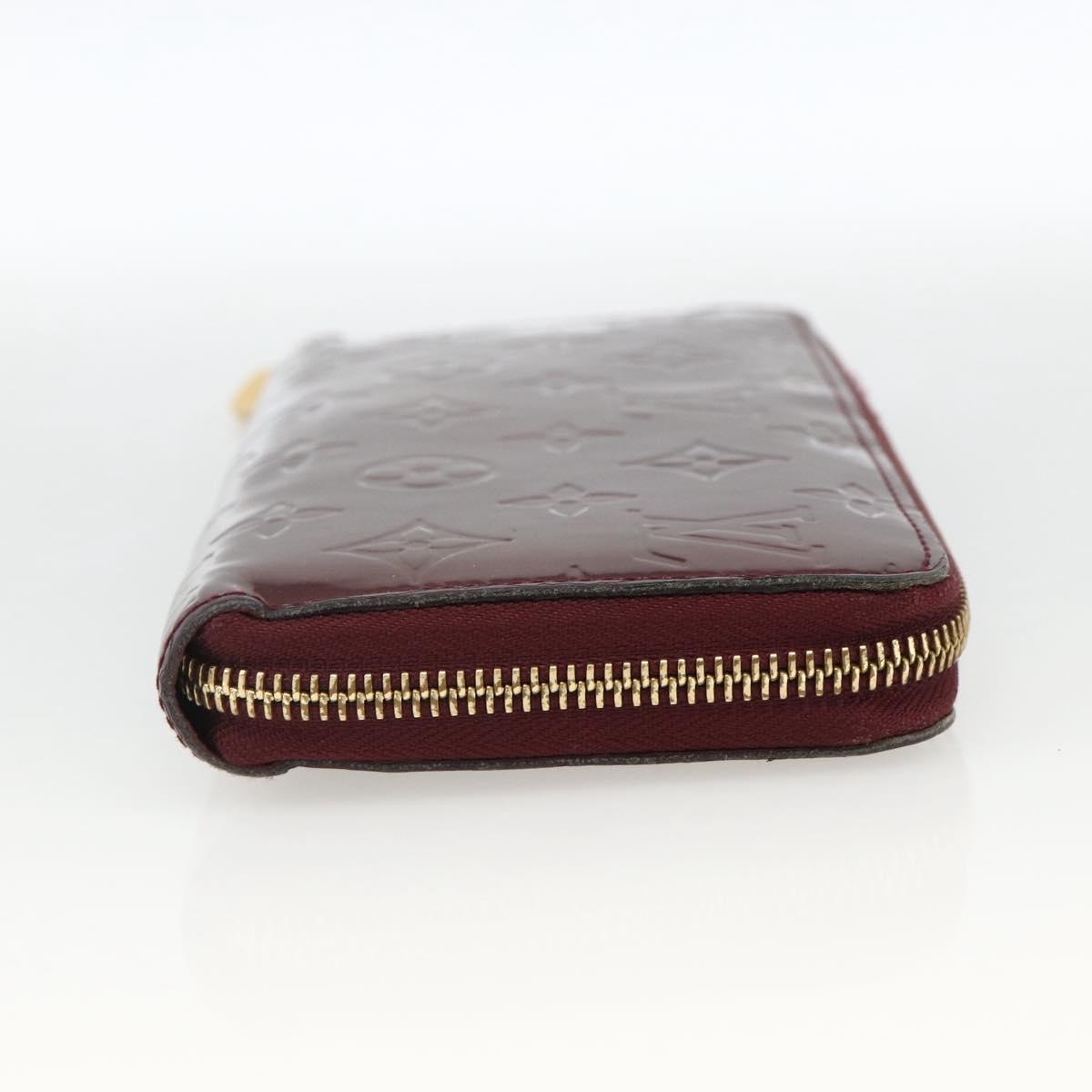 LOUIS VUITTON Monogram Vernis Zippy Long Wallet Rouge Favist M91536 Auth BA11335
