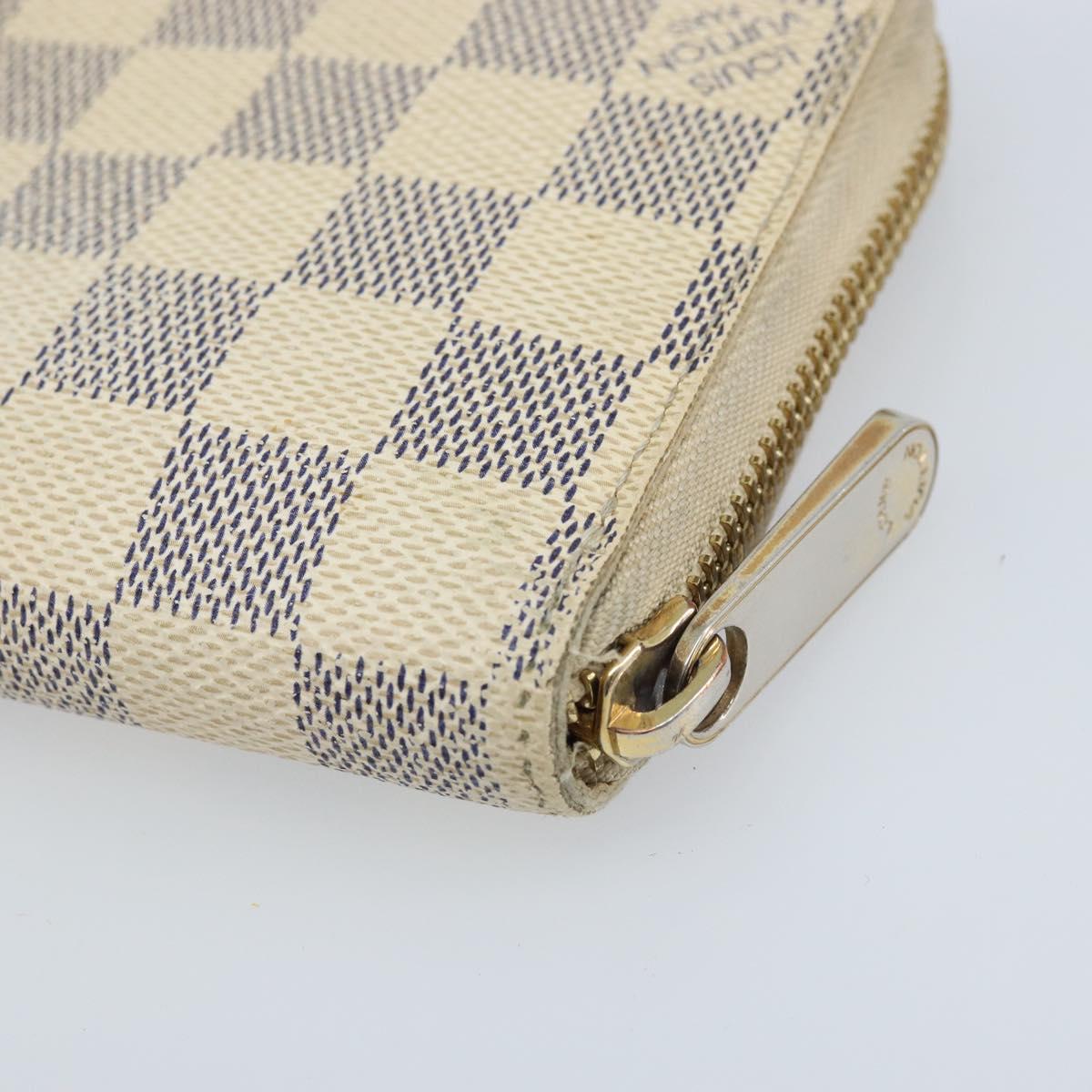LOUIS VUITTON Damier Azur Zippy Wallet Long Wallet N60019 LV Auth BA11336