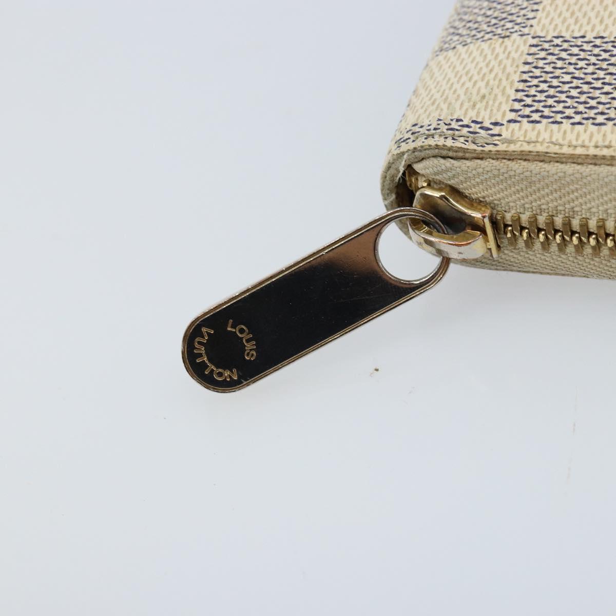 LOUIS VUITTON Damier Azur Zippy Wallet Long Wallet N60019 LV Auth BA11336