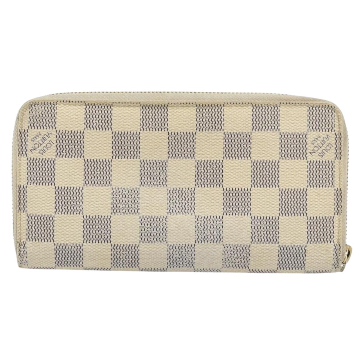 LOUIS VUITTON Damier Azur Zippy Wallet Long Wallet N60019 LV Auth BA11336