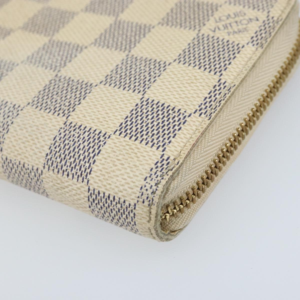 LOUIS VUITTON Damier Azur Zippy Wallet Long Wallet N60019 LV Auth BA11336