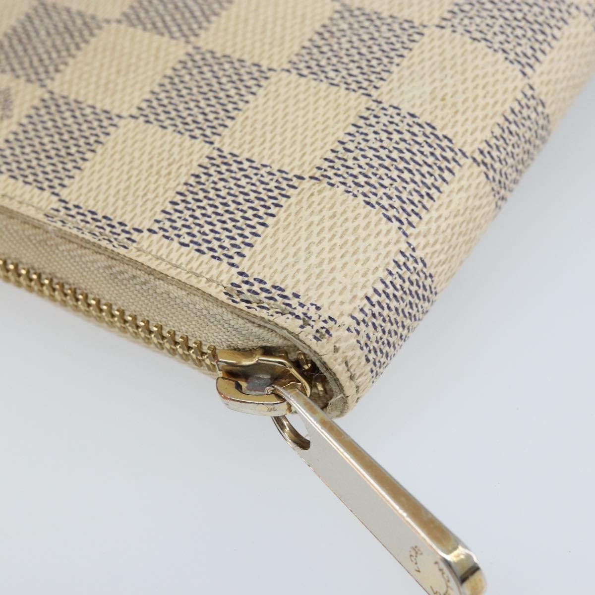 LOUIS VUITTON Damier Azur Zippy Wallet Long Wallet N60019 LV Auth BA11336