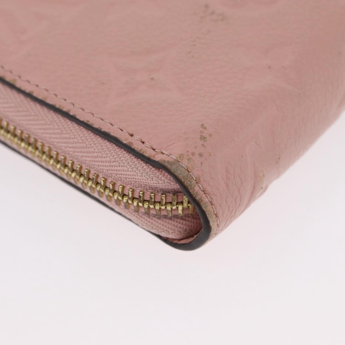 LOUIS VUITTON Monogram Empreinte Zippy Wallet Wallet Pink M64090 LV Auth BA11337