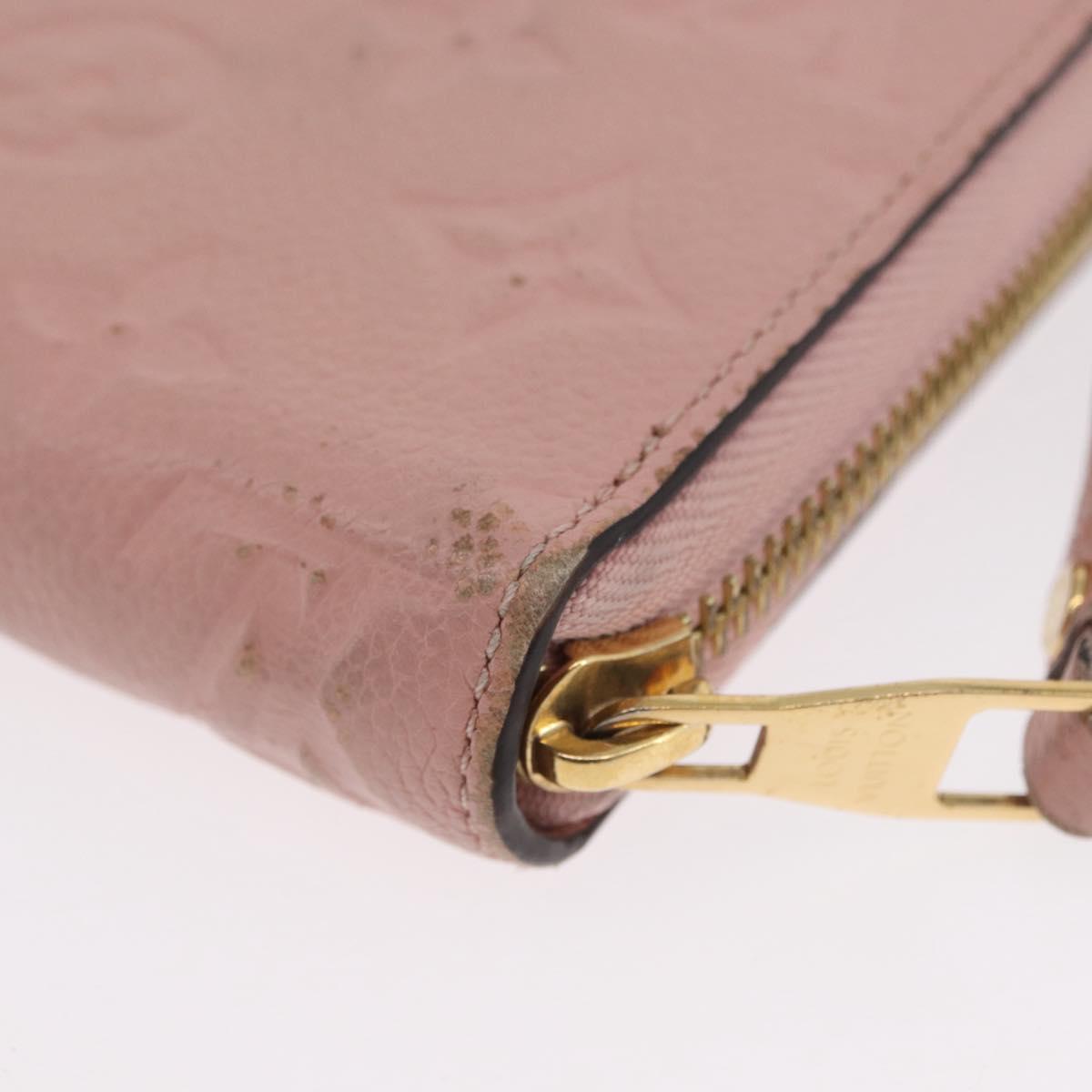 LOUIS VUITTON Monogram Empreinte Zippy Wallet Wallet Pink M64090 LV Auth BA11337